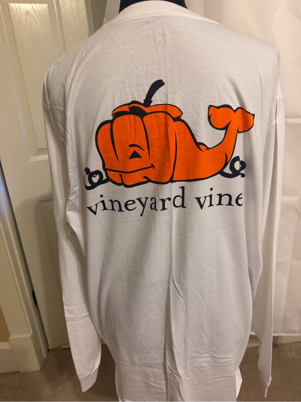 Shirt with Pumpkin Whale Graphic